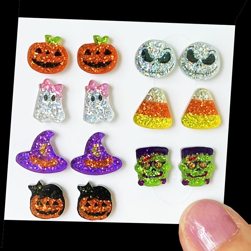 Halloween Mini Sparkly Stud Earrings Set